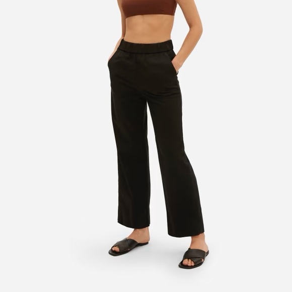Everlane Pants - Everlane Black Easy Pull-on Twill Cotton Pants 6